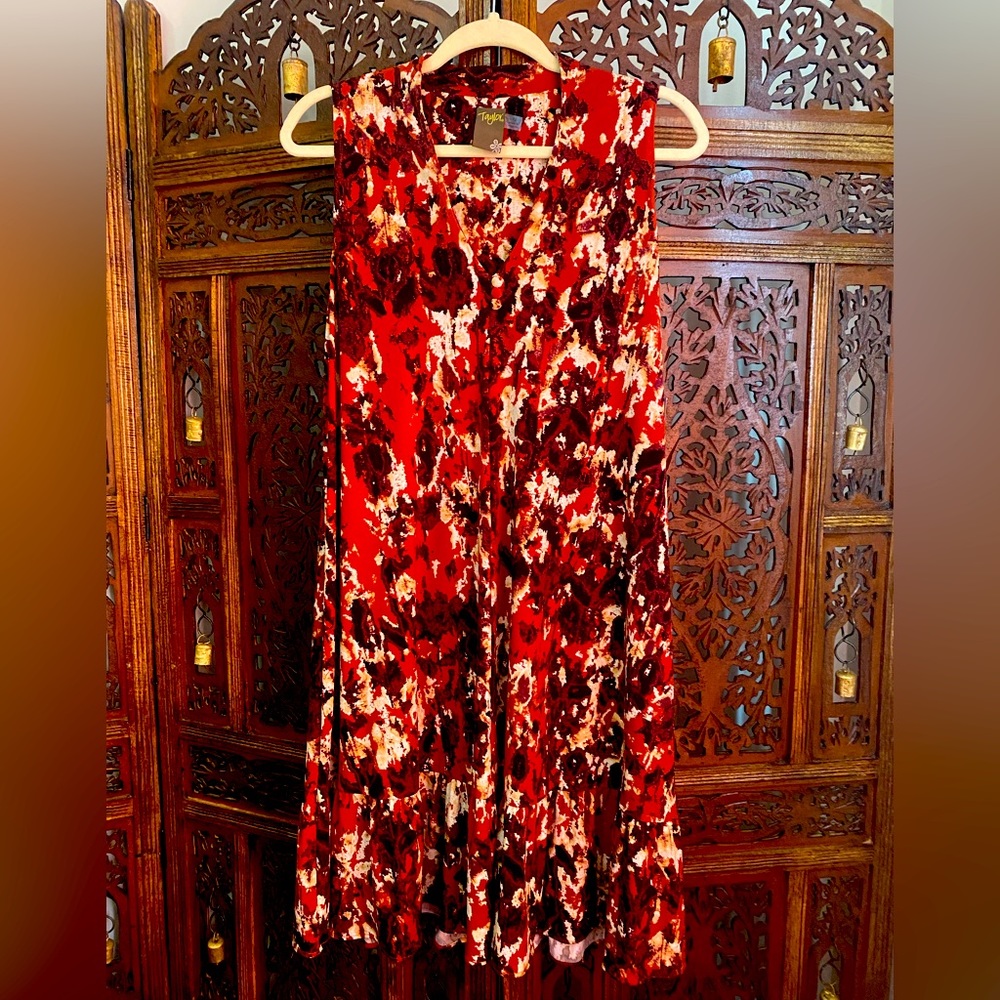 Red sleeveless summer dress